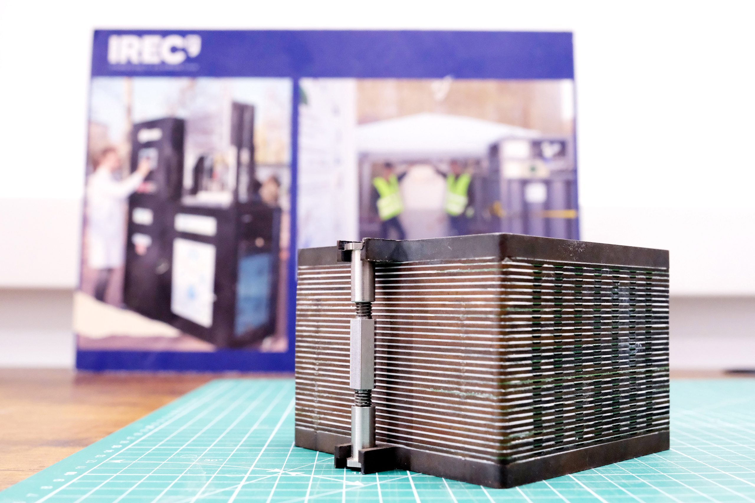 Solid oxide fuel cell module showcasing full cell assembly for hydrogen production and renewable fuel generation, featuring advanced materials and engineered layered structure for industrial decarbonisation applications.
