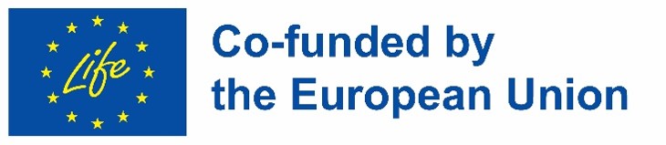 European Union LIFE programme logo with co-funding acknowledgement for the FLOW project.