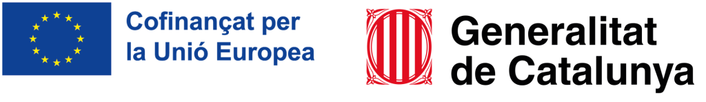 European Union emblem FEDER and Generalitat de Catalunya logo with the statement “Co-funded by the European Union”